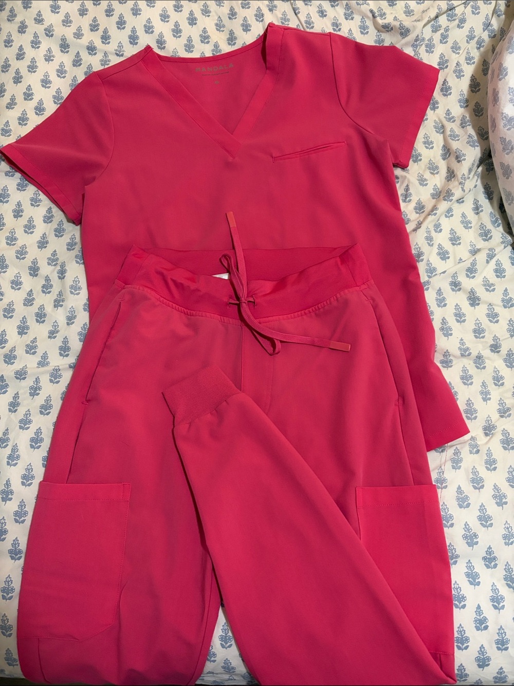 Mandala Women’s Hot Pink Jogger Scrub set